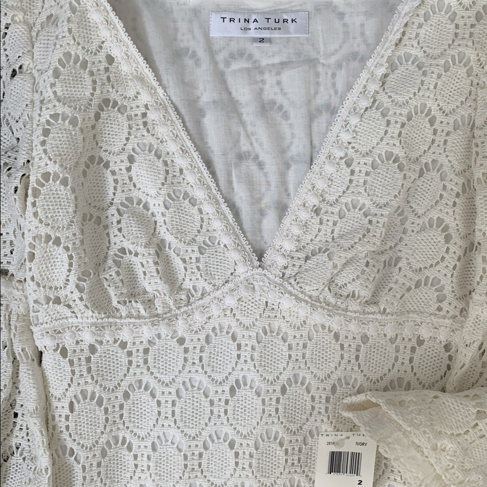 Trina Turk Crotchet bell sleeve dress - Picture 2 of 3